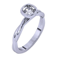 Anillo de Compromiso con Diamante Corte Cushion y Brazo Trenzado