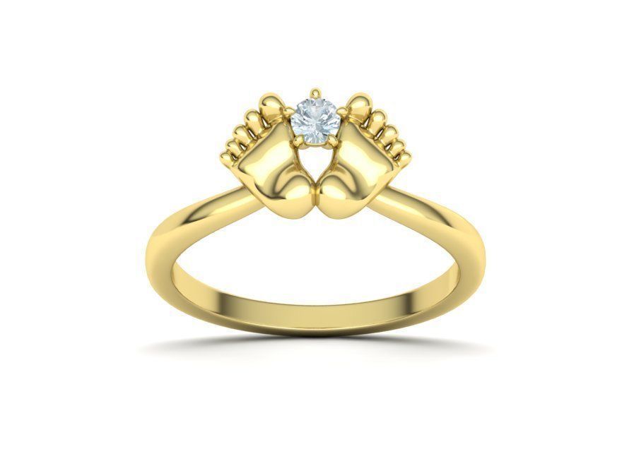 Anillo de pie de bebé recién nacido con piedra de nacimiento