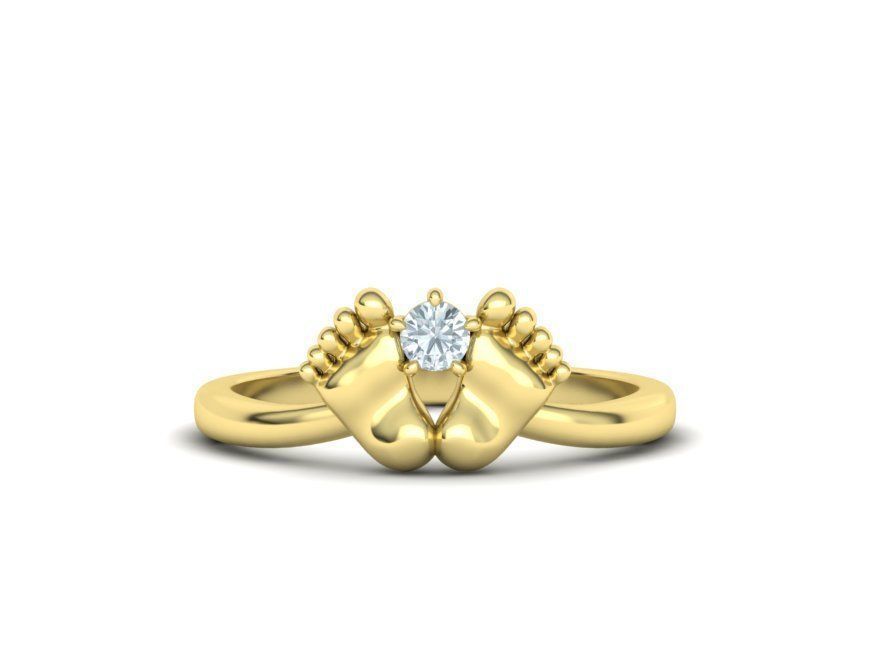 Anillo de pie de bebé recién nacido con piedra de nacimiento