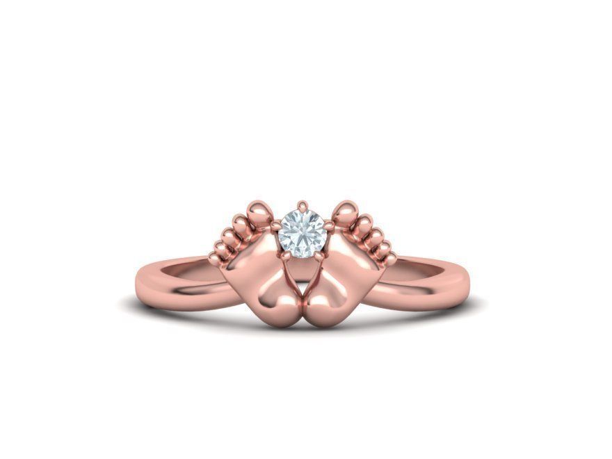 Anillo de pie de bebé recién nacido con piedra de nacimiento