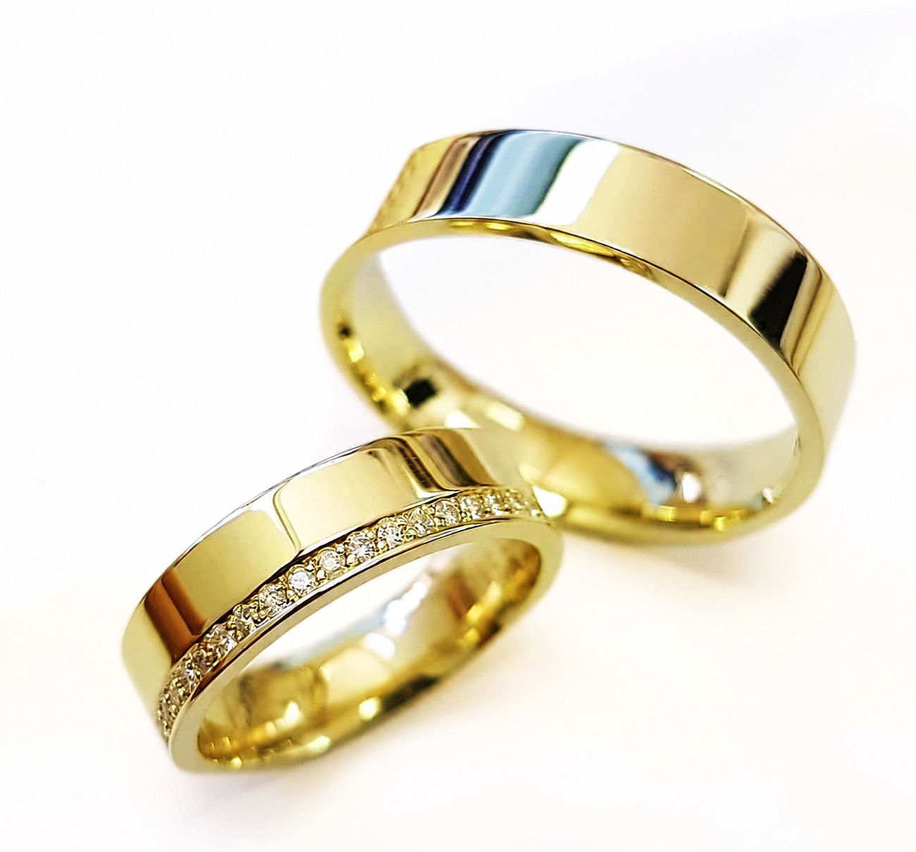 Argollas Matrimonio  Sunrise® en Oro de 14k con Diamantes Naturales 0.50Ct