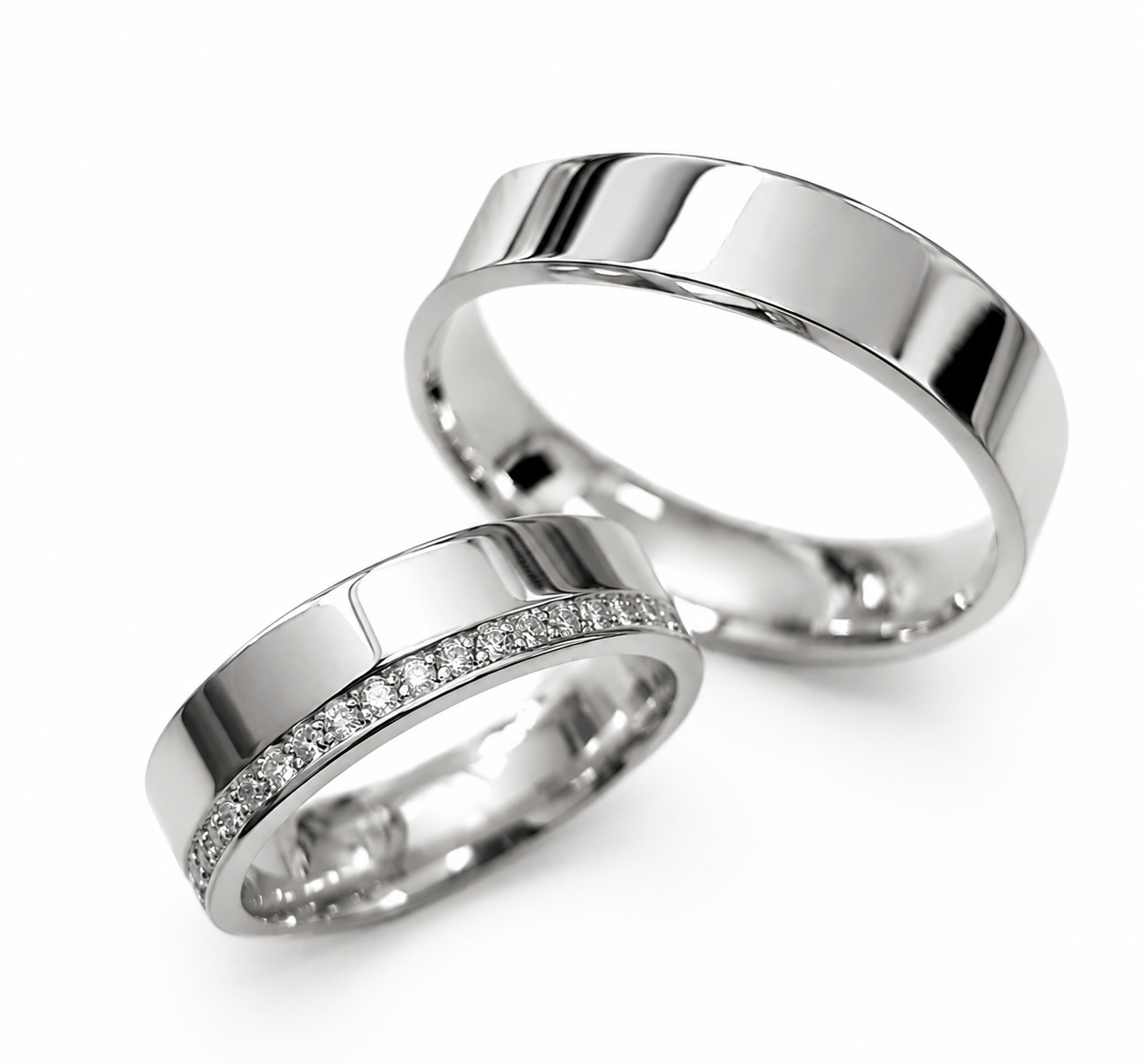 Argollas Matrimonio  Sunrise® en Oro de 14k con Diamantes Naturales 0.50Ct