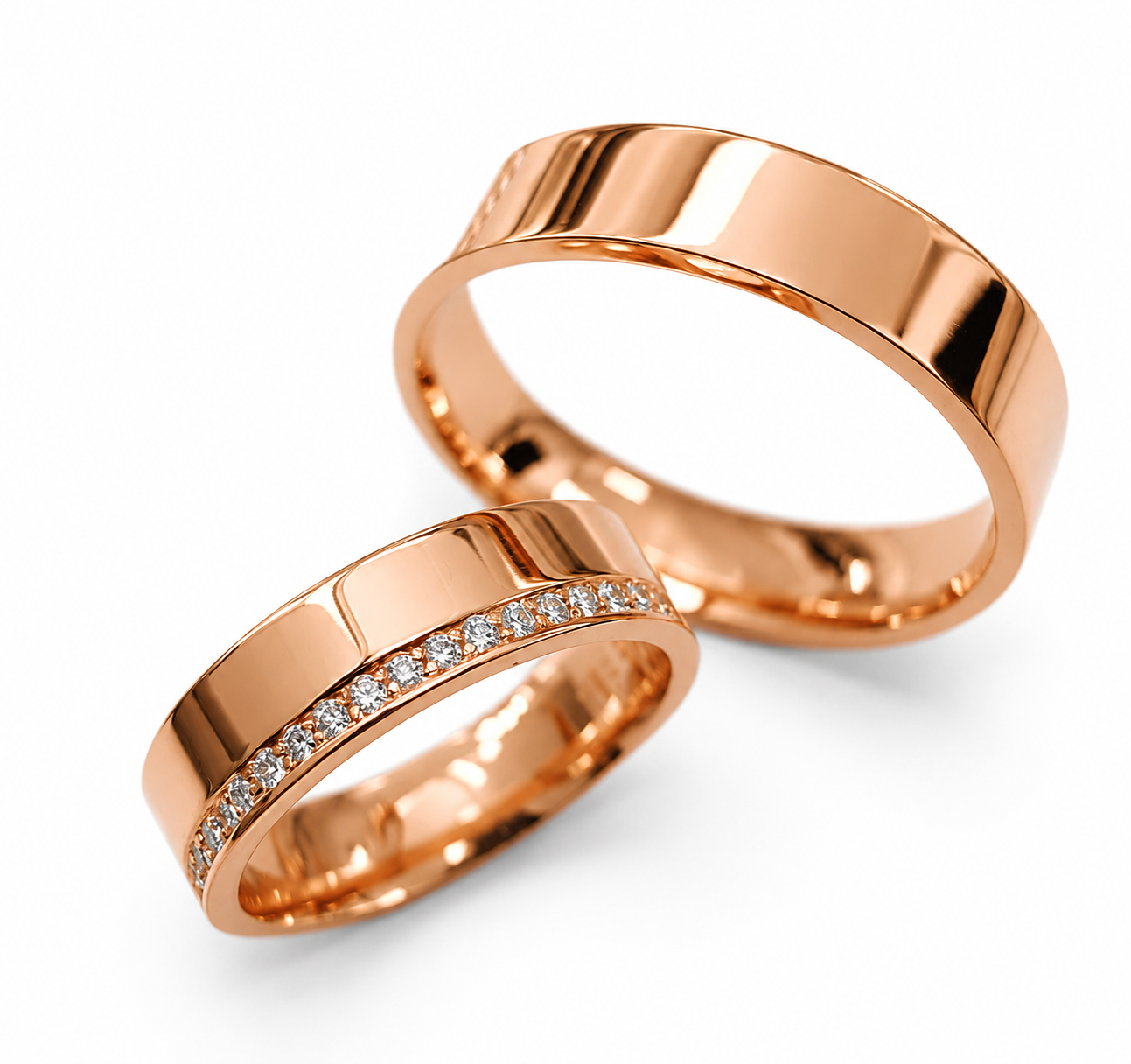 Argollas Matrimonio  Sunrise® en Oro de 14k con Diamantes Naturales 0.50Ct