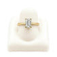 Anillo Solitario GIA con Diamante Corte Esmeralda Oro 14k