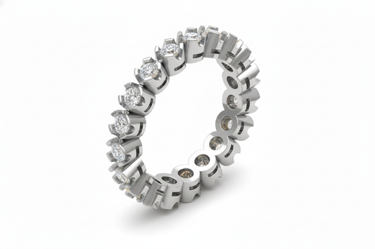 Churumbela Completa Eternity Con Engaste De Garras Compartidas