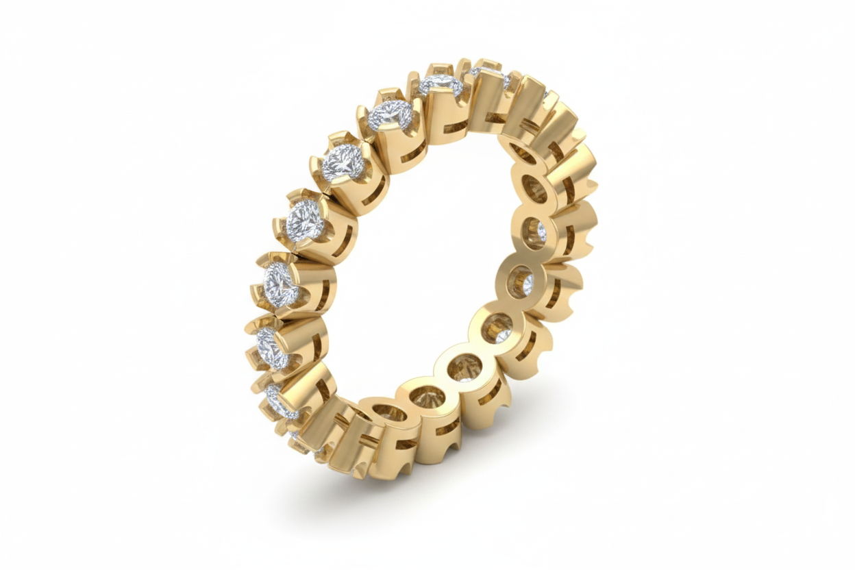 Churumbela Completa Eternity Con Engaste De Garras Compartidas