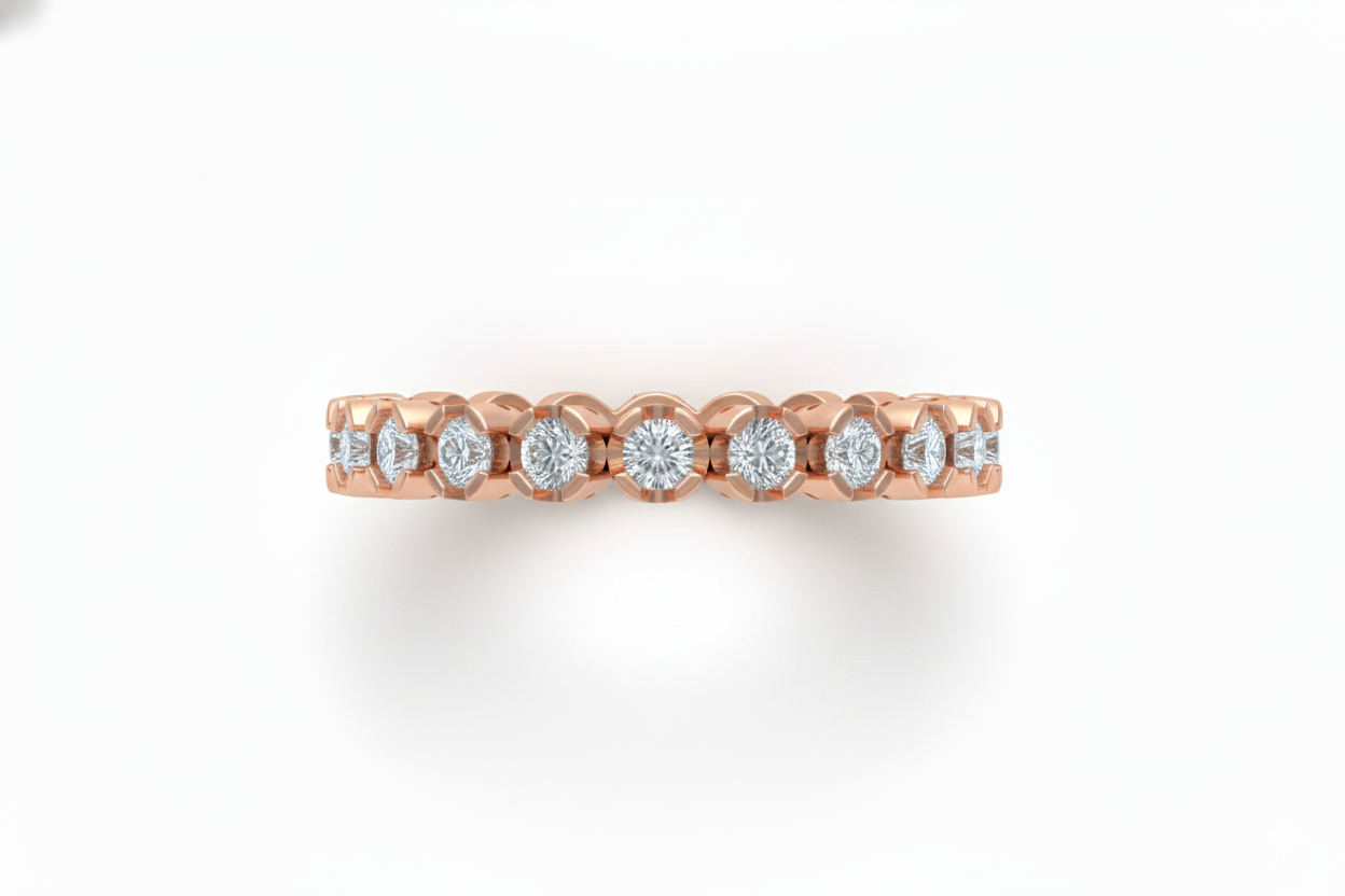 Churumbela Completa Eternity Con Engaste De Garras Compartidas