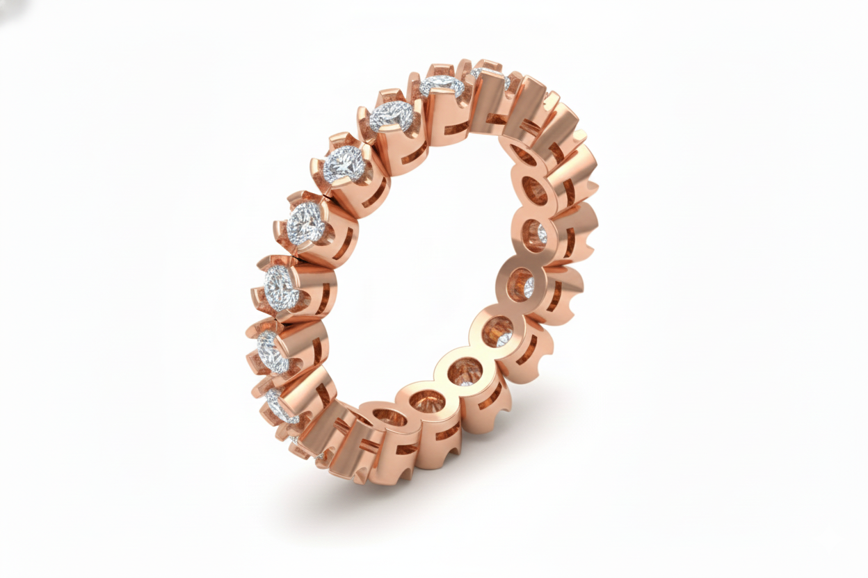 Churumbela Completa Eternity Con Engaste De Garras Compartidas