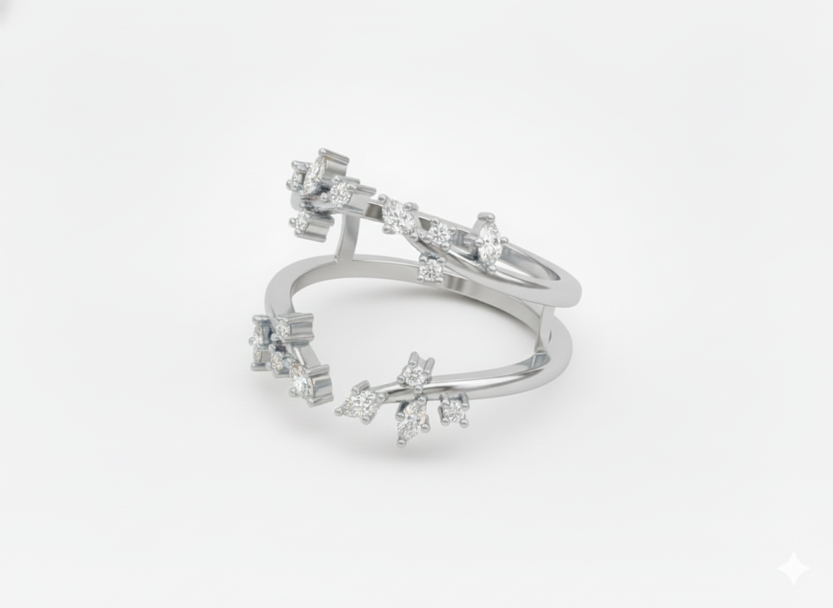 Churumbela Doble Floral con Diamantes