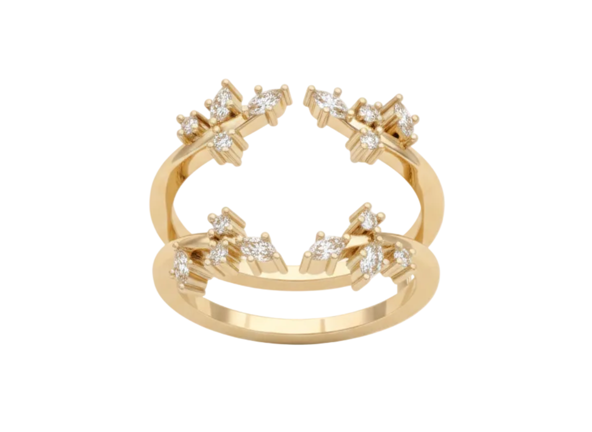 Churumbela Doble Floral con Diamantes