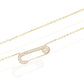 Hermosa Gargantilla Oro 14k Amarillo Pin Shape con Deslumbrantes Incrustaciones