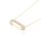 Hermosa Gargantilla Oro 14k Amarillo Pin Shape con Deslumbrantes Incrustaciones