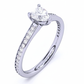 Anillo Compromiso Corazón con Diamantes Laterales