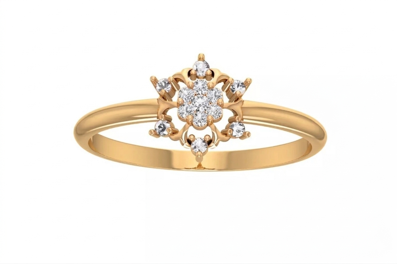 Anillo de Compromiso Solitario Estilo Mandala
