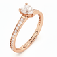Anillo Compromiso Corazón con Diamantes Laterales