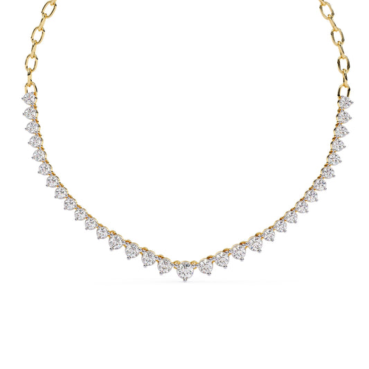 Gargantilla “Elegancia Eterna” en Oro con Montaduras en Forma de Brillantes