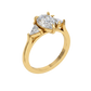 Anillo de Compromiso de 3 Piedras con Diamante Pera y Triángulos Laterales