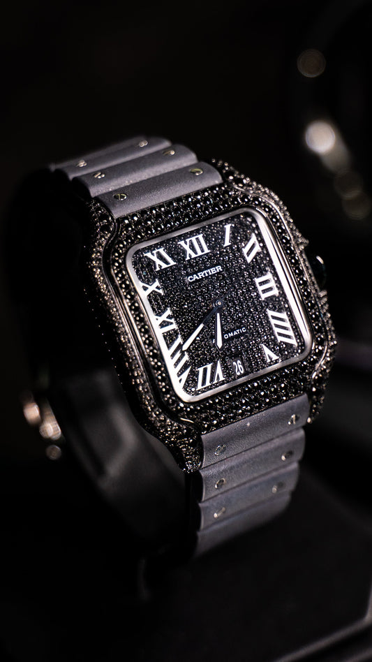 Reloj Cartier Santos Blacked Out – Diamantes Negros