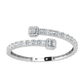 Modesto Brazalete de Oro Blanco 14k Recubierto de Incrustaciones Redondas y de Corte Bagguete