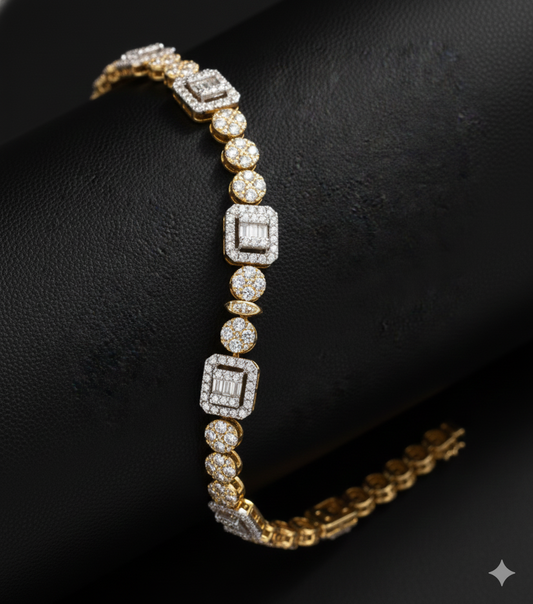 Pulso Diamantes 10K 5.25 CTW Oro amarillo y blanco