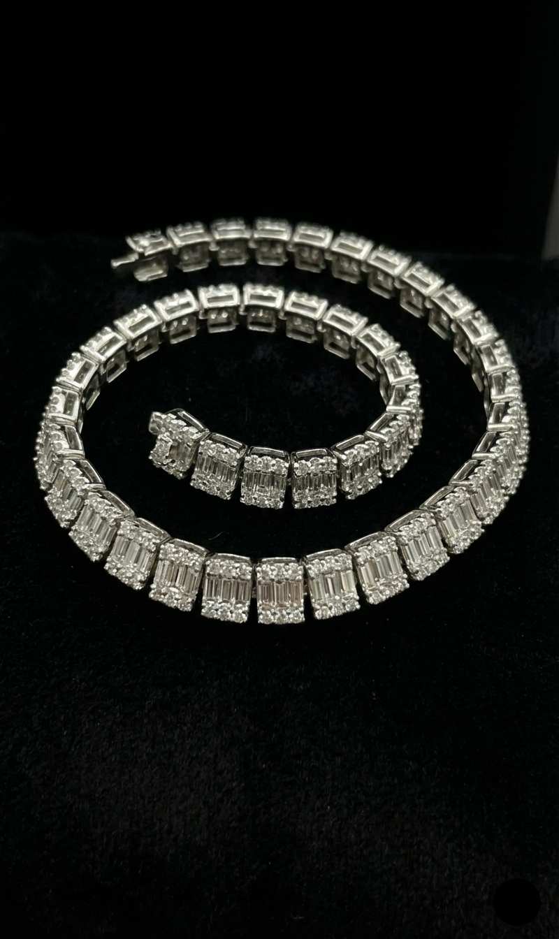 Pulso de Diamantes Oro Blanco 10k, 4.45 CTW