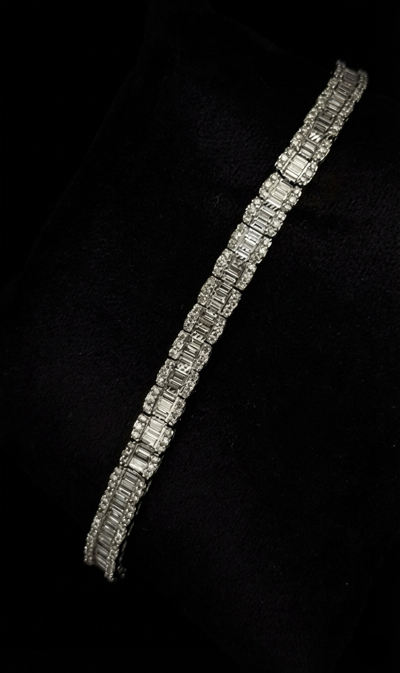 Pulso de Diamantes Oro Blanco 10k, 4.45 CTW