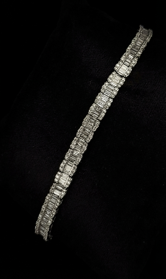 Pulso de Diamantes Oro Blanco 10k, 4.45 CTW
