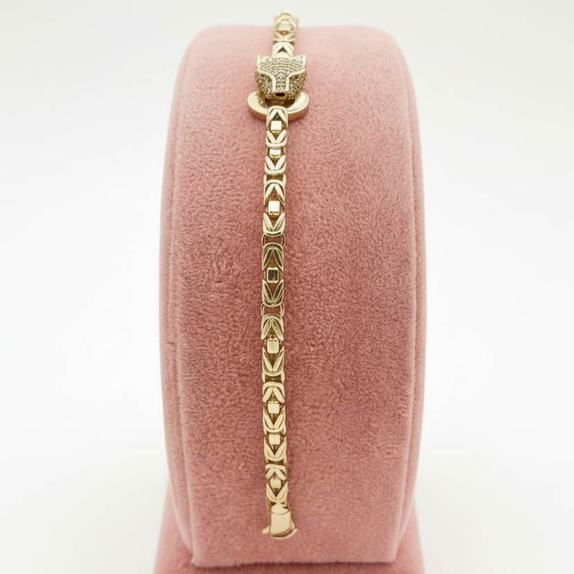 Pulso de Oro 10K - Diseño Pantera (10.3gr | 20.5cm)