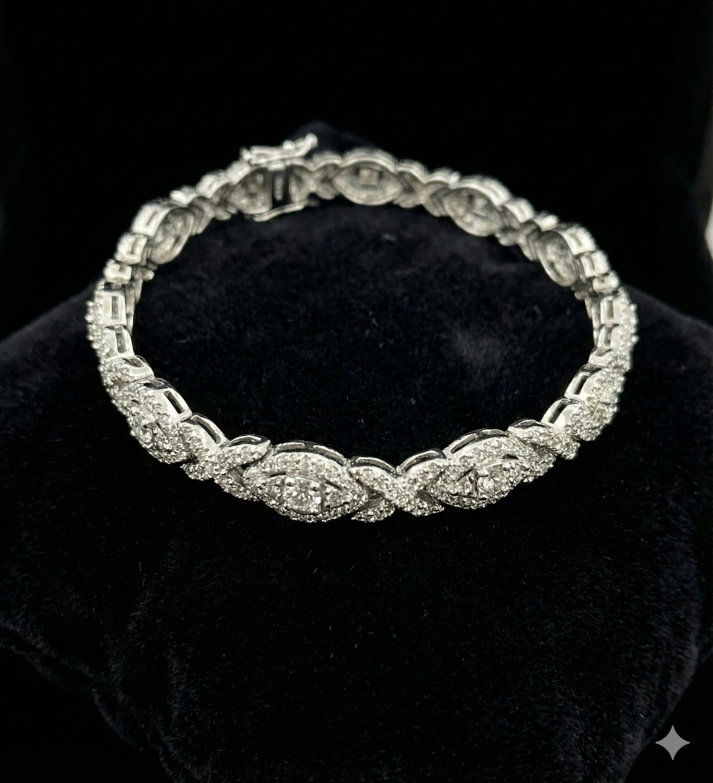 Pulso de diamantes 3.46 CTW Oro blanco 14K