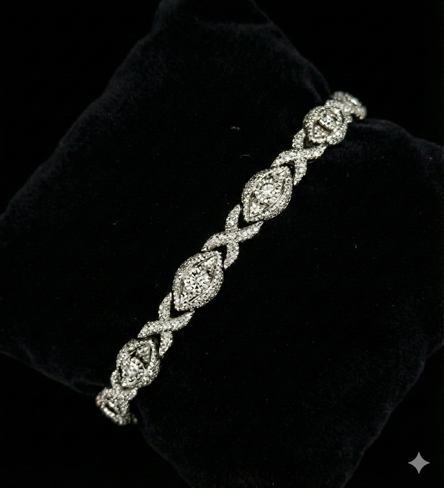 Pulso de diamantes 3.46 CTW Oro blanco 14K