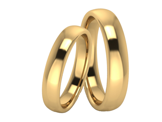 Deslumbrante Juego de Argollas Plain Doradas Lisas de Oro 14k