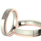 Juego de Argollas de Oro Blanco con Borde de Oro Rosado 14k y Adornos de Diamante