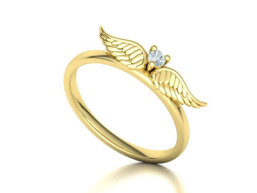 Anillo de alas de diamante