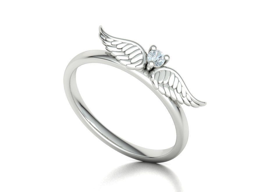 Anillo de alas de diamante