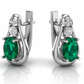 Aretes Elegancia Esmeralda en Oro con Diamantes