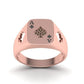 Anillo de Oro 14k con Forma de  Ace Poker y Brillantes Incrustaciones