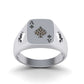 Anillo de Oro 14k con Forma de  Ace Poker y Brillantes Incrustaciones