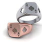 Anillo de Oro 14k con Forma de  Ace Poker y Brillantes Incrustaciones