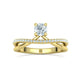 Anillo Solitario Clásico en Oro Amarillo con Pavé de Brillantes