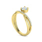 Anillo Solitario Clásico en Oro Amarillo con Pavé de Brillantes