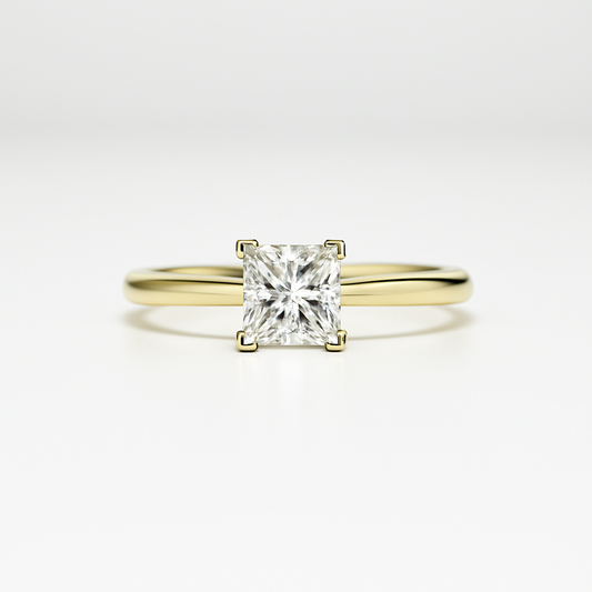 Anillo de compromiso con diamante princesa mejorado