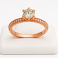 Anillo de compromiso en oro rosa mejorado