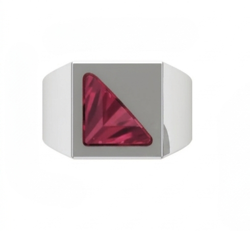 Anillo de Graduación con Incrustación en Forma Triangular