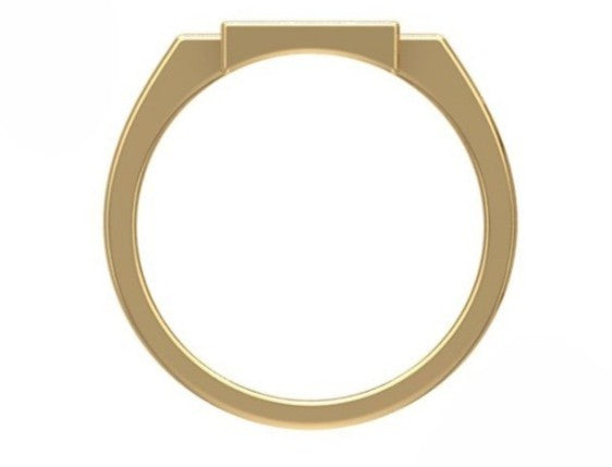Anillo de Graduación con Logo Cuadrado e Incrustaciones