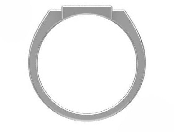 Anillo de Graduación con Logo Cuadrado e Incrustaciones