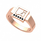 Anillo de Graduación con Logo Cuadrado e Incrustaciones