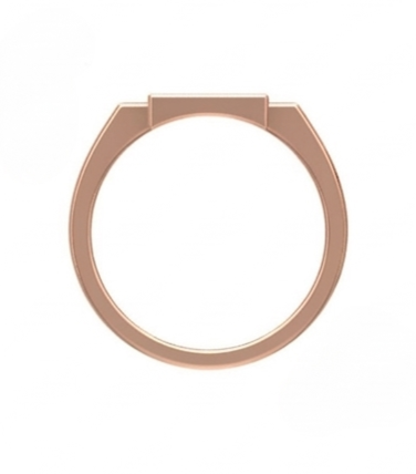 Anillo de Graduación con Logo Cuadrado e Incrustaciones