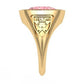 Anillo de Graduación con Incrustación Oval y Grabados Laterales