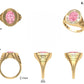 Anillo de Graduación con Incrustación Oval y Grabados Laterales