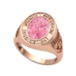Anillo de Graduación con Incrustación Oval y Grabados Laterales